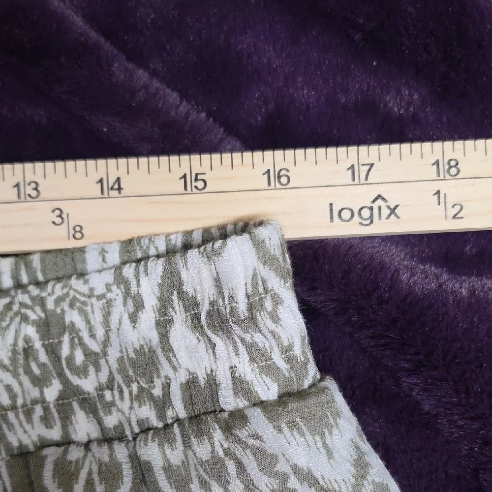 Mlle Gabrielle Olive Green and White Wide Leg Palazzo Pants sz XL - Picture 6 of 9